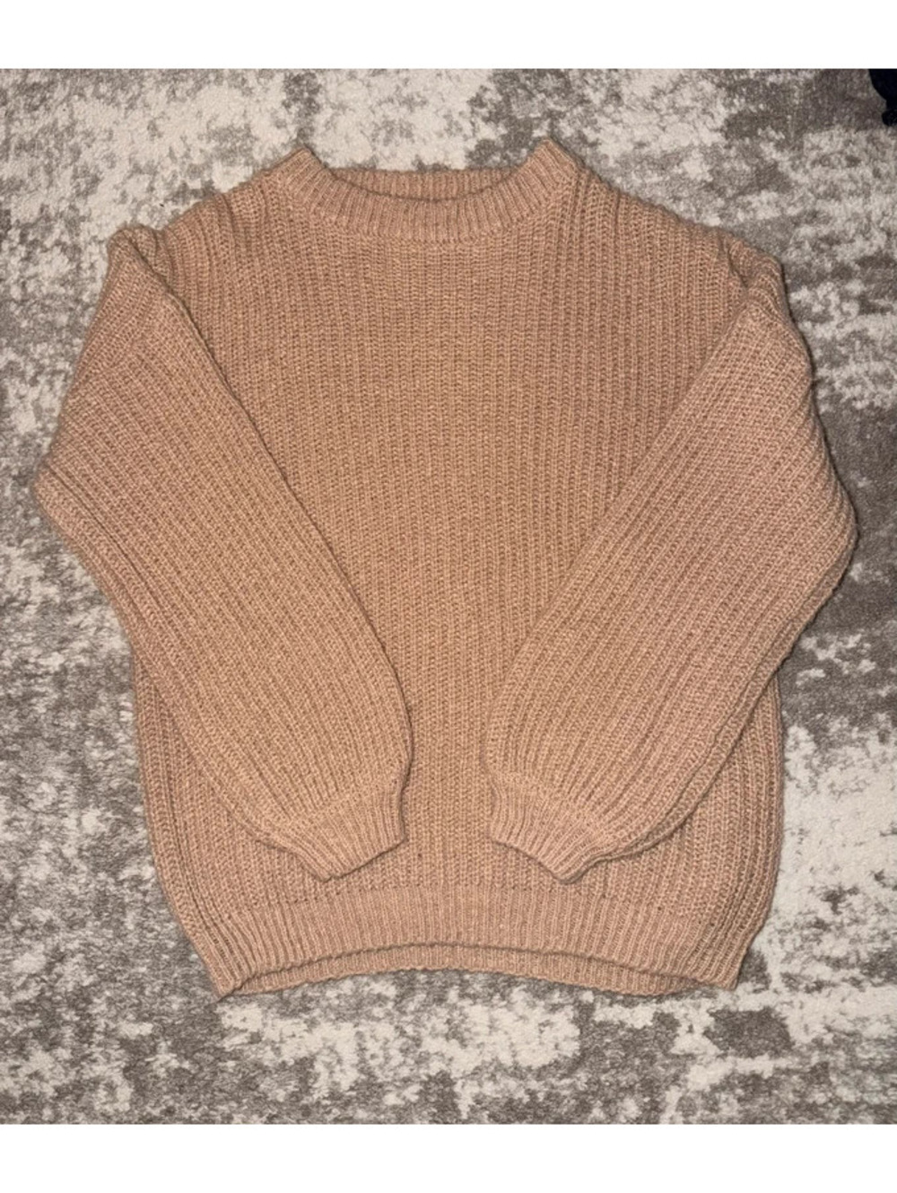 Tan ribbed knit sweater size L